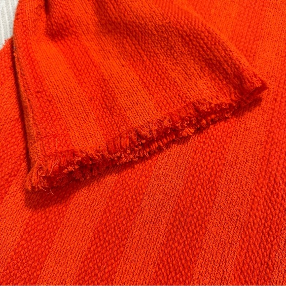 Trina Turk orange striped top, 3/4 slv, size medium, fringe, nubby, fall - Picture 9 of 9
